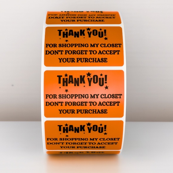 Thank You Sticker for Poshmark Closet Reminder to Accept Order Packaging label - Picture 2 of 11